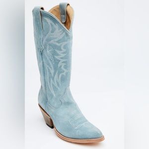 Authentic Idyllwind Charmed Life Blue Suede Western Boots - Round Toe